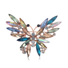 Fashion Crystal Rhinestone Colorful Butterfly Brooch