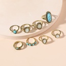Vintage Alloy Inlaid Turquoise Geometric Ring Set of 8picture13