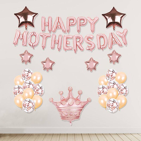 42Pc Rose Gold Happy Mother's Day Letter Balloon Decoration Aluminum Foil Balloon Set's discount tags