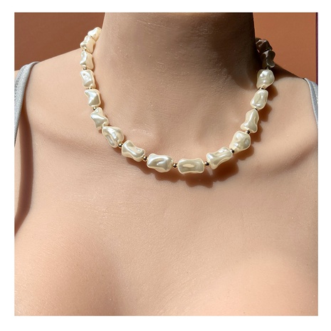 Fashion Irregular Shaped Pearl Ornament Three-Piece Women's Necklace 's discount tags