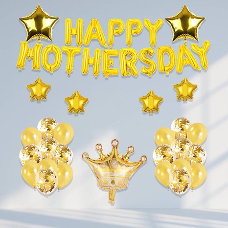 38pc Golden Mother's Day Aluminum Film Balloon Decorations Arrangement Balloon Set's discount tags