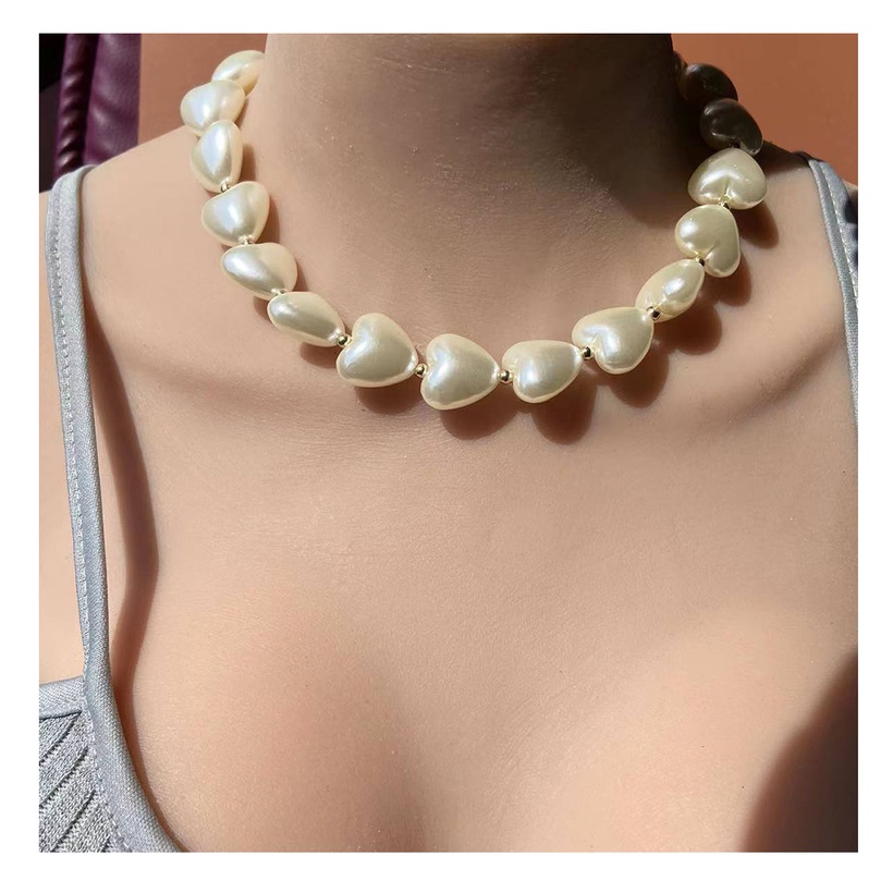 Bijoux Fantaisie Parures Bijoux | Mode En Forme De Coeur Perle Clavicule Chane Bijoux Costume Collier Bracelet Femelle - HZ00515