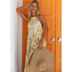 Summer New Women's Halter Sexy Hollow-out Backless Fashion Loose Dress