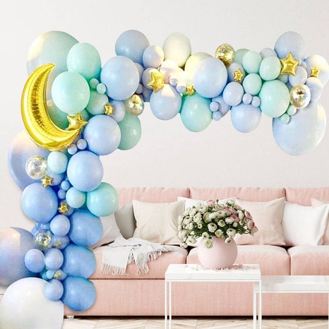 136Pc Macaron Blue Moon Solid Color Balloon Set Birthday Party Decorations Arrangement's discount tags