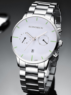 Reloj de cuarzo con calendario luminoso y simplicidad de negocios informal a la moda para hombre