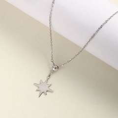 Mode Metall Stil acht Sterne Anhänger S925 Sterling Silber Halskette