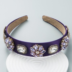 Fashion Baroque Vintage Flower Headband Rhinestone Glass Drill Hair Accessories