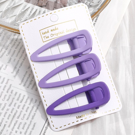 Fashion Simple Purple Catharanthus Roseus Seamless Barrettes Side Clip Bangs Hairpin's discount tags