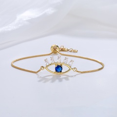 Fashion Glänzende 18K Vergoldung Zirkon Inlay Blau Teufel Auge Geometrische Weibliche Armband