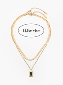 Fashion Stainless Steel Plated 18K Gold Zircon  Double Detachable Necklace Pendantpicture7