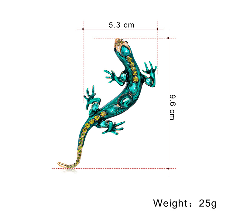 Fashion New Retro Alloy Diamond Lizard Gecko FourClaw Snake Diamond Broochpicture1