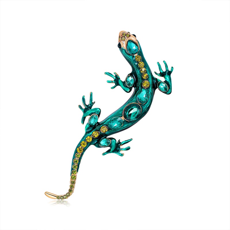 Mode Neue Retro Legierung Diamant Eidechse Gecko VierKlaue Schlange Diamant Brosche