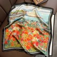 Korean green flower printing silk scarf wholesalepicture50