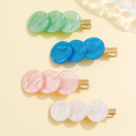 Fashion Simple Geometric Duckbill Clip Colorful Round Shell Barrettes Hair Accessories's discount tags