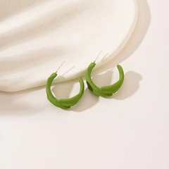 Fashion Simple Semicircle C- Shaped Alloy Stud Earrings Women's