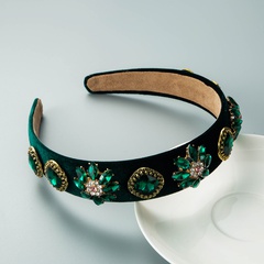 Fashion Baroque Edelweiss Headband Women's Simple Flannel Rhinestone Hair Accessories