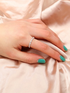 2022 New Fashion Simple  Micro Inlaid Zircon Silver Copper Ring