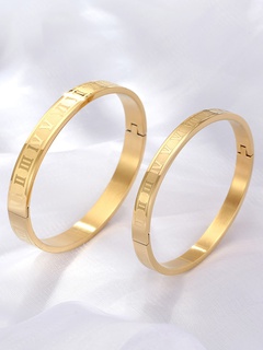 Simple Fashion Stainless Steel  18K Gold Roman Letter Bracelet