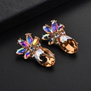 Mode Ornament Pferd Auge Kristall Ananas Shaped Alloy Stud Ohrringepicture7