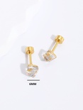 Mode Einfache Edelstahl Galvani 18K Gold Zirkon Ohrringepicture8