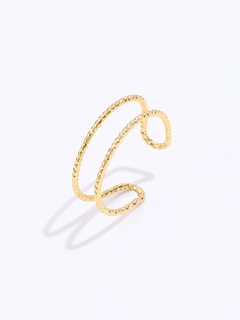Fashionable Natural Minority Simple  Ornament Copper 18K Golden Open Ring