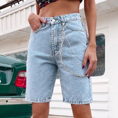 Fashion Summer Loose Wide leg five pointed Denim Shorts