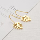 Fashion Ornament Simple Hollow Leaf Shaped Alloy Stud Earringspicture7