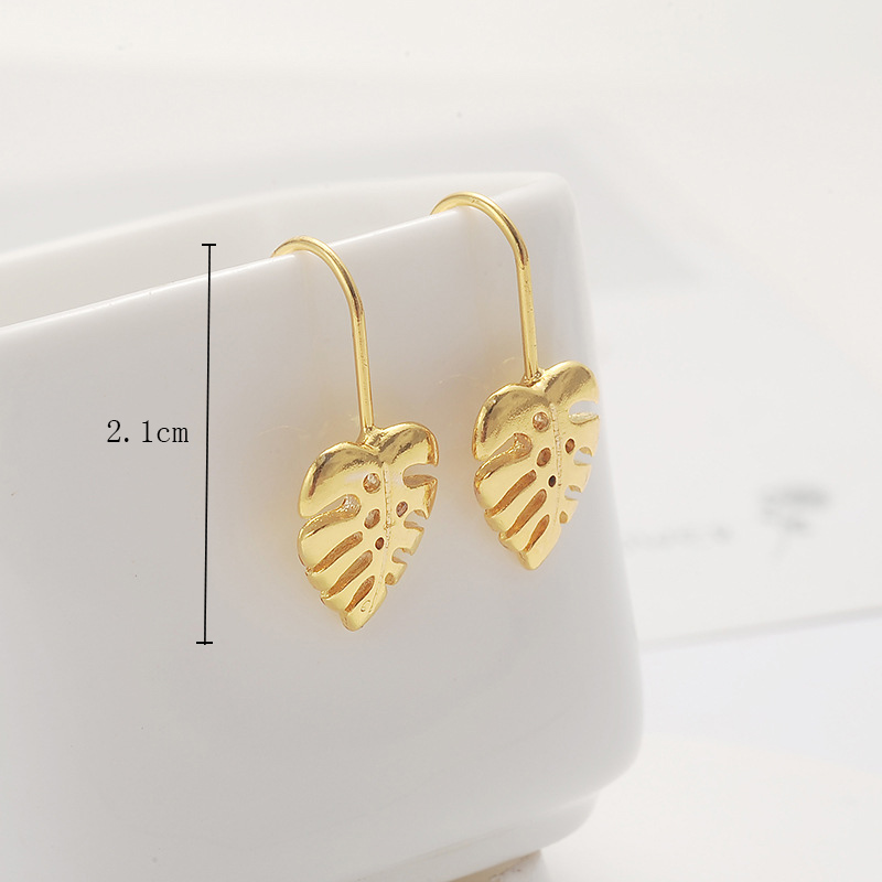Fashion Ornament Simple Hollow Leaf Shaped Alloy Stud Earringspicture4