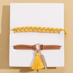 retro creative tassel geometric woven fabric bracelet