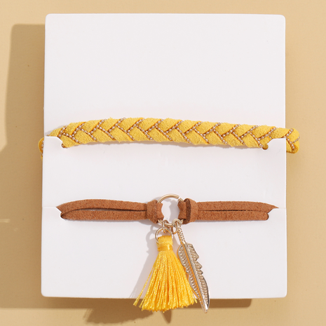 retro creative tassel geometric woven fabric bracelet's discount tags