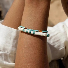 new bohemian soft pottery female turquoise handmade beaded bracelet wholesale