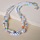 Europische und amerikanische Kombinationen gestapelt grenzberschreitende Schmuck Buchstaben lieben speziell geformte Perlenkette weibliche kreative Farbe Reis Perle Schlsselbeinkettepicture4