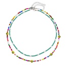 Spring crystal collarbone chain smile beads stacked color necklacepicture10