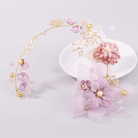 fashion retro purple bridal headdress head flower wedding hair accessories's discount tags
