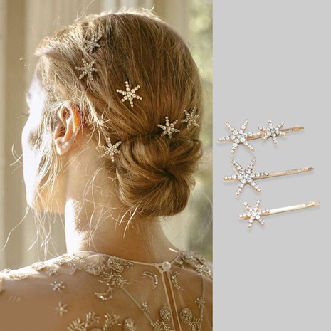 Fashion star-shaped bridal hairpin shiny headwear's discount tags