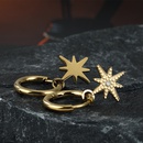 new stainless steel goldplated snowflake pendant inlaid zircon earringspicture1