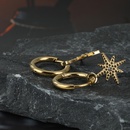 new stainless steel goldplated snowflake pendant inlaid zircon earringspicture2
