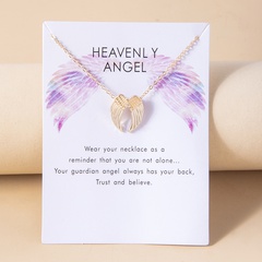 simple geometric angel wings pendent hollow chain alloy necklace