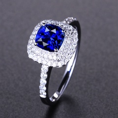 Fashion sapphire micro-set color sapphire crystal diamond copper ring