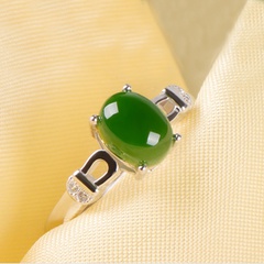 plated platinum chalcedony diamond emerald copper ring wholesale