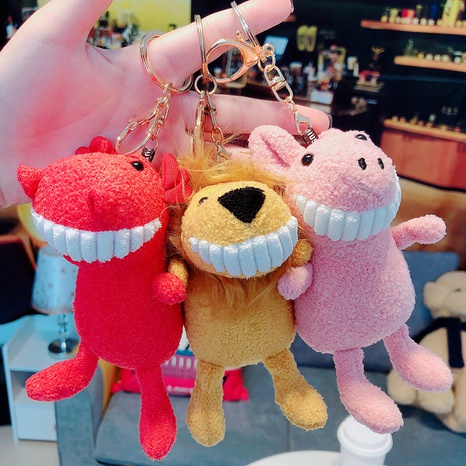 Cartoon big tooth plush keychain doll pendant cute Korean creative's discount tags
