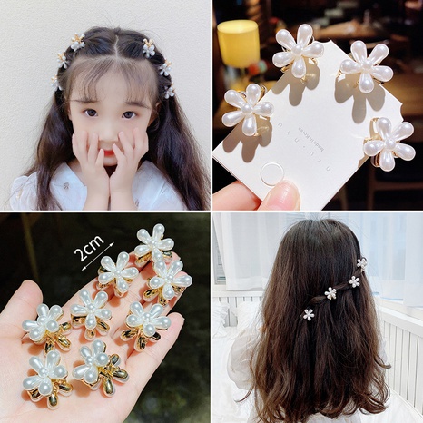 jolie pince à cheveux pour enfants avec des perles et des fleurs's discount tags