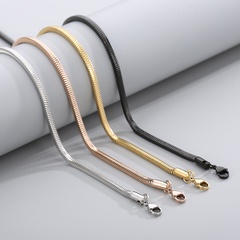 fashion simple geometric square snake bone chain titanium steel necklace