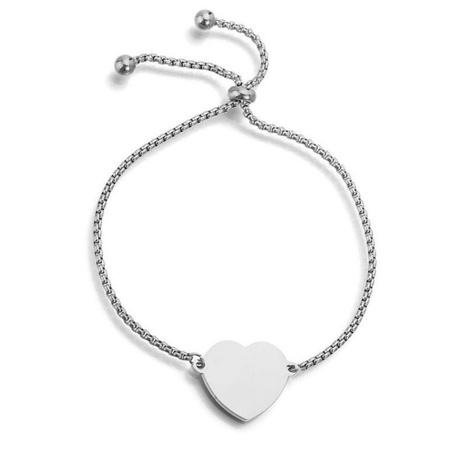 Stainless Steel Heart-shaped Bracelet Adjustable Hand Jewelry's discount tags