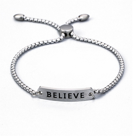 Fashion accessories stainless steel BELIEVE men's bracelet's discount tags