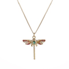 fashion copper gold-plated zircon heart-shaped insect pendant necklace