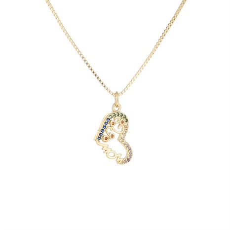 fashion micro-encrusted zircon star MOM pendant copper necklace's discount tags