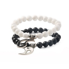 Nouveaux bijoux de mode noir et blanc élément perles Tai Chi Gossip pendentif Bracelet