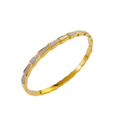Jewelry Serpentine Inlaid Micro Diamond Zircon Titanium Steel Plated 18k Gold Women's Bracelet