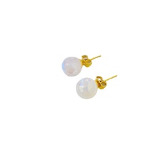 Fashion transparent fine flashing colorful pearl titanium steel earrings
